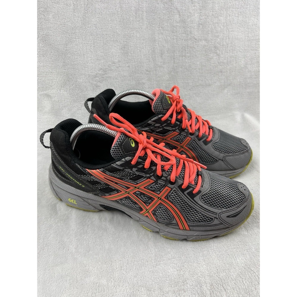 ASICS Women's Shoes Size 11 GEL-VENTURE 6 Gray Orange Running Sneakers  T7G6Q